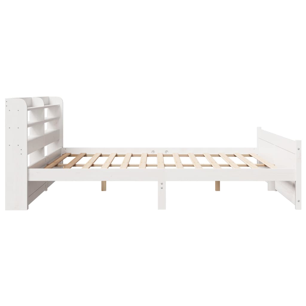 vidaXL Cadre de lit avec tête de lit sans matelas Blanc 180x200 cm