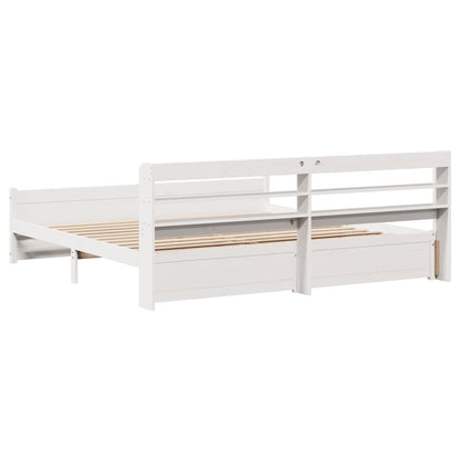 vidaXL Cadre de lit avec tête de lit sans matelas Blanc 180x200 cm