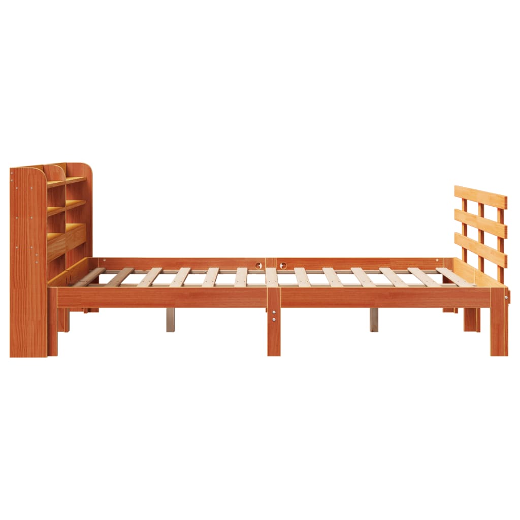 vidaXL Bettgestell mit Kopfteil ohne Matratze Wachsbraun 120x190 cm