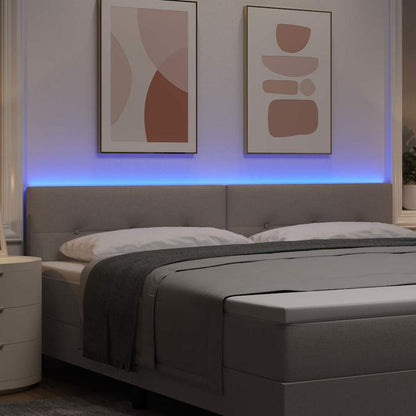 vidaXL LED Kopfteil mit LED-Lichtleisten Taupe 200 cm Polyester