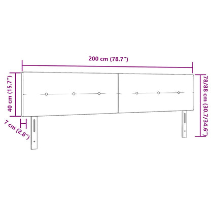 vidaXL LED Kopfteil mit LED-Lichtleisten Taupe 200 cm Polyester