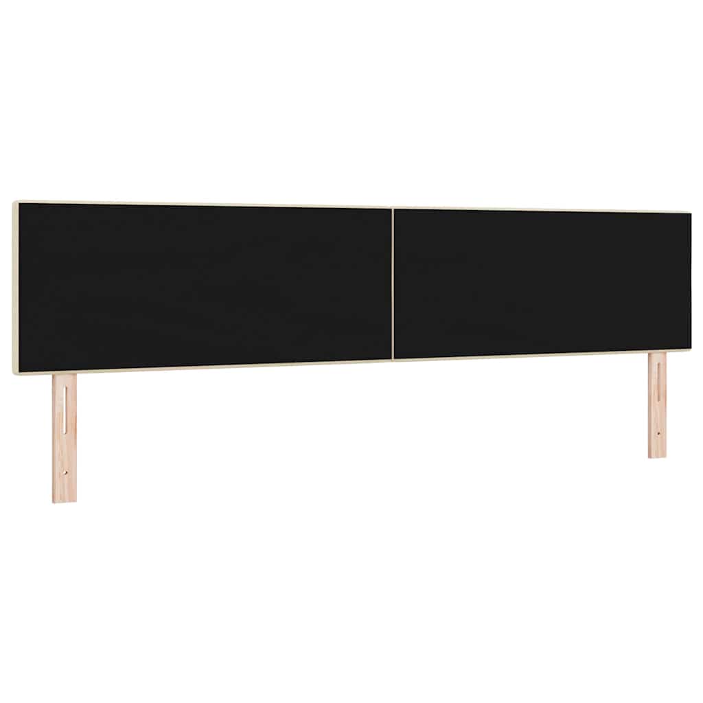 vidaXL LED Kopfteil mit LED-Lichtleisten Creme 200 cm Polyester
