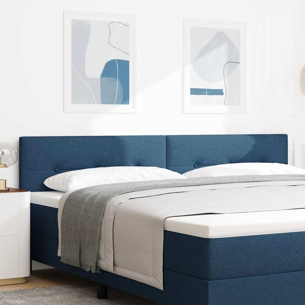 vidaXL LED Kopfteil mit LED-Lichtleisten Blau 200 cm Polyester