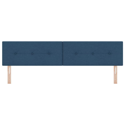 vidaXL LED Kopfteil mit LED-Lichtleisten Blau 200 cm Polyester