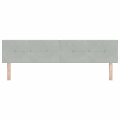 vidaXL LED Kopfteil mit LED-Lichtleisten Hellgrau 200 cm Polyester