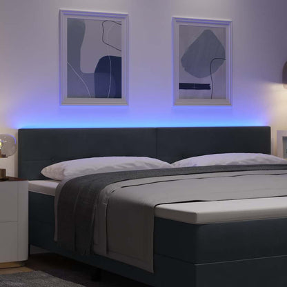vidaXL LED Kopfteil mit LED-Lichtleisten Grau 200 cm Polyester