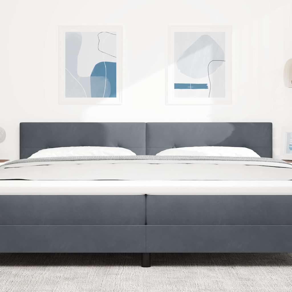 vidaXL LED Kopfteil mit LED-Lichtleisten Grau 200 cm Polyester