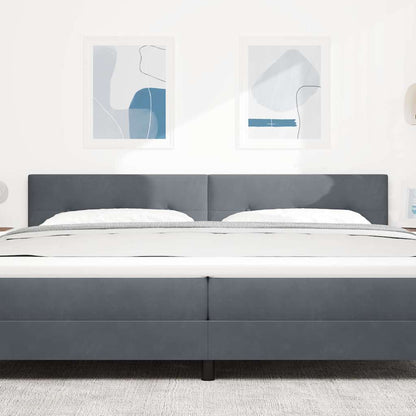vidaXL LED Kopfteil mit LED-Lichtleisten Grau 200 cm Polyester