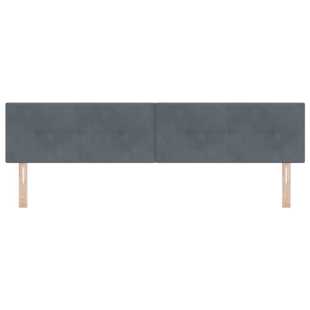vidaXL LED Kopfteil mit LED-Lichtleisten Grau 200 cm Polyester