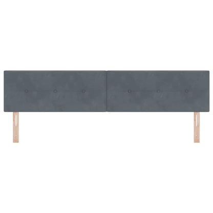 vidaXL LED Kopfteil mit LED-Lichtleisten Grau 200 cm Polyester