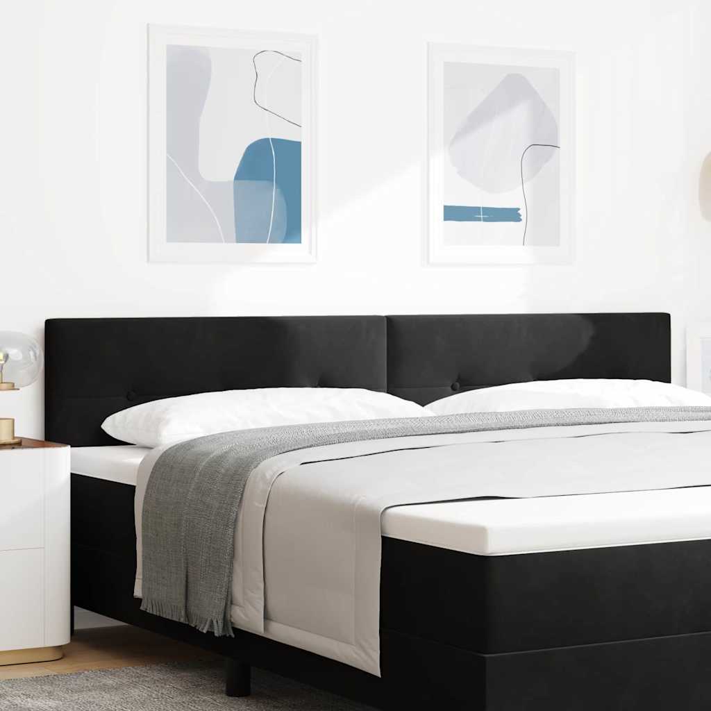 vidaXL LED Kopfteil mit LED-Lichtleisten Schwarz 200 cm Polyester