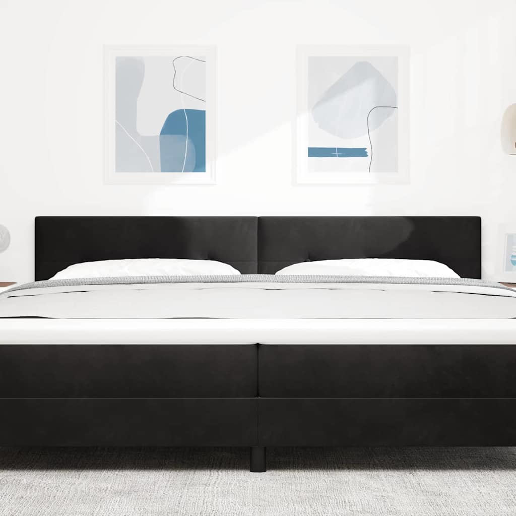 vidaXL LED Kopfteil mit LED-Lichtleisten Schwarz 200 cm Polyester