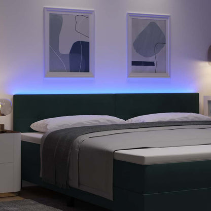 vidaXL LED Kopfteil mit LED-Lichtleisten Grün 200 cm Polyester