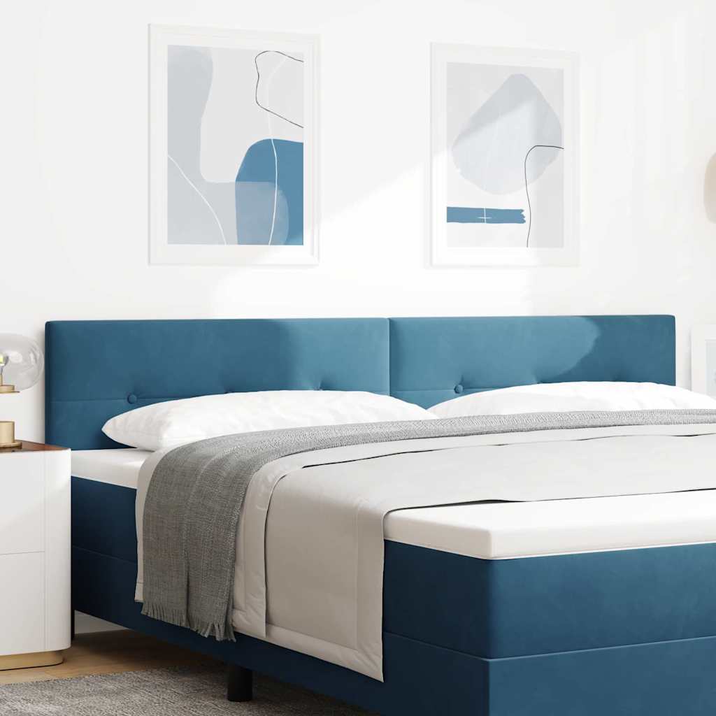 vidaXL LED Kopfteil mit LED-Lichtleisten Blau 200 cm Polyester
