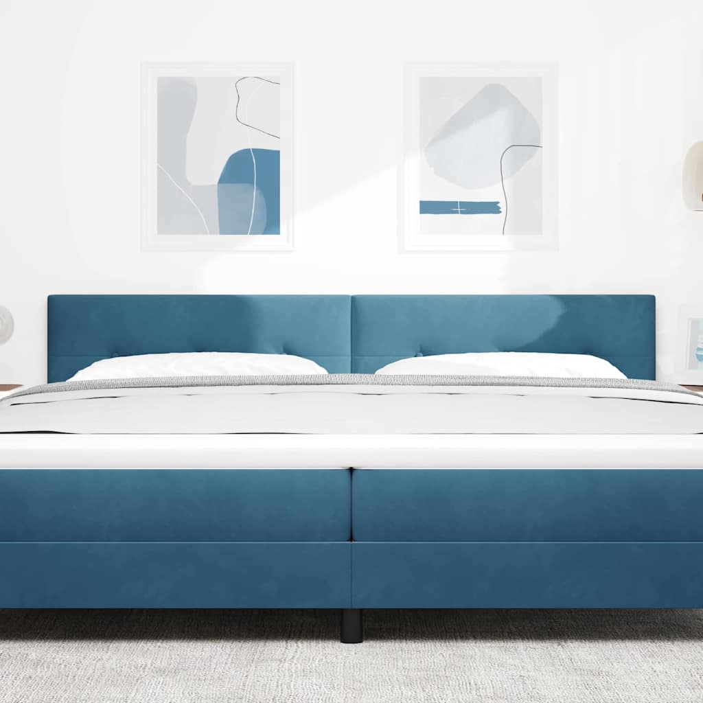 vidaXL LED Kopfteil mit LED-Lichtleisten Blau 200 cm Polyester