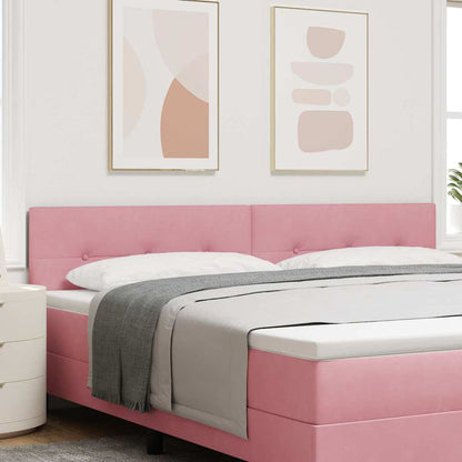vidaXL LED Kopfteil mit LED-Lichtleisten Rosa 200 cm Polyester