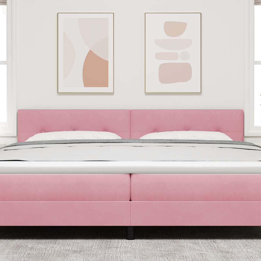vidaXL LED Kopfteil mit LED-Lichtleisten Rosa 200 cm Polyester