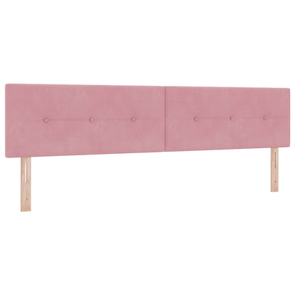 vidaXL LED Kopfteil mit LED-Lichtleisten Rosa 200 cm Polyester