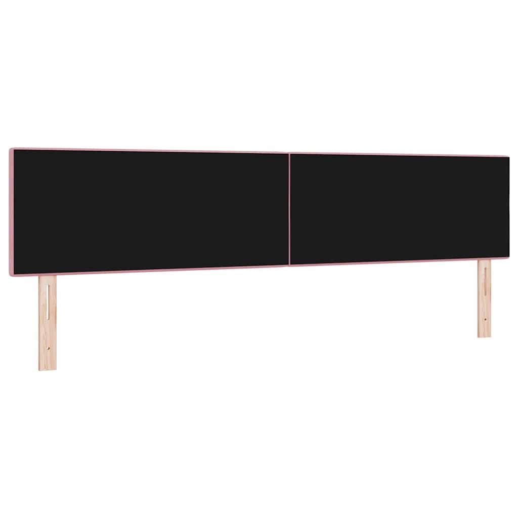 vidaXL LED Kopfteil mit LED-Lichtleisten Rosa 200 cm Polyester