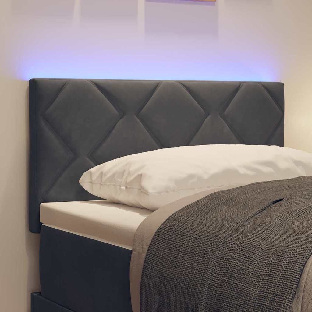 vidaXL LED Kopfteil Dunkelgrau 80 cm Kunstleder