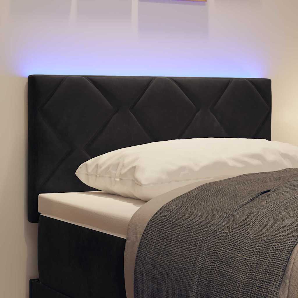 vidaXL LED Kopfteil Schwarz 80 cm Kunstleder