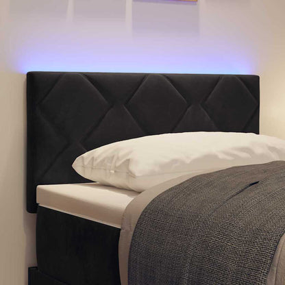 vidaXL LED Kopfteil Schwarz 80 cm Kunstleder