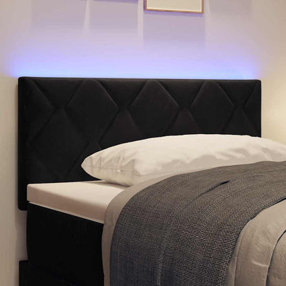 vidaXL LED Kopfteil Schwarz 90 cm Kunstleder