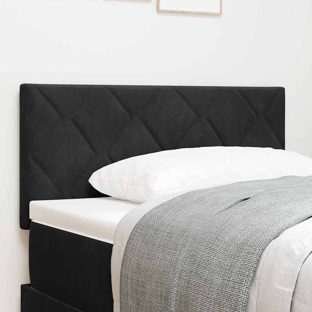 vidaXL LED Kopfteil Schwarz 90 cm Kunstleder