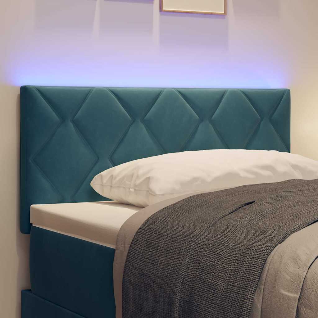 vidaXL LED Kopfteil Dunkelblau 90 cm Kunstleder