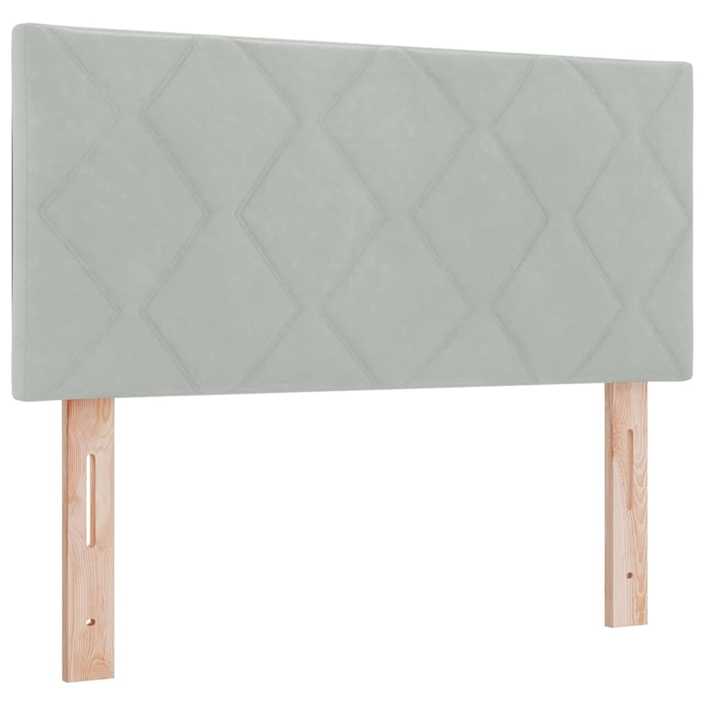 vidaXL LED Kopfteil Hellgrau 100 cm Kunstleder