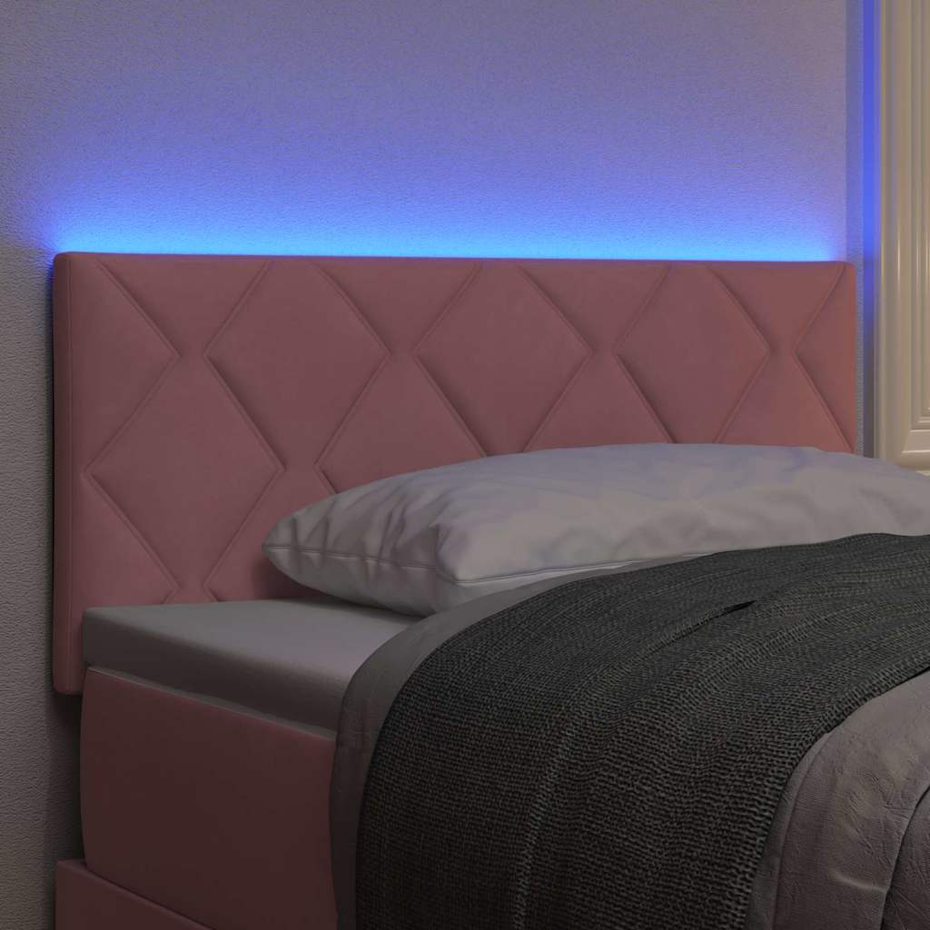 vidaXL LED Kopfteil Rosa 100 cm Kunstleder