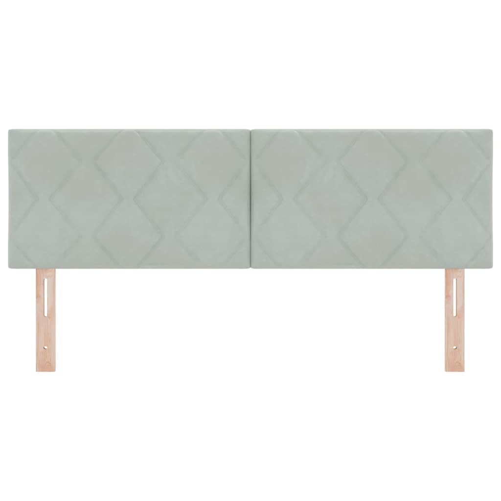 vidaXL LED Kopfteil Hellgrau 144 cm Kunstleder