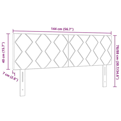 LED Kopfteil Dunkelgrau 144 cm Kunstleder
