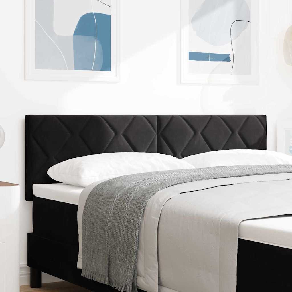 vidaXL LED Kopfteil Schwarz 144 cm Kunstleder