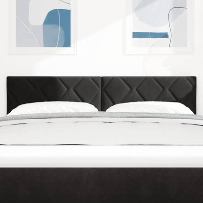 vidaXL LED Kopfteil Schwarz 144 cm Kunstleder