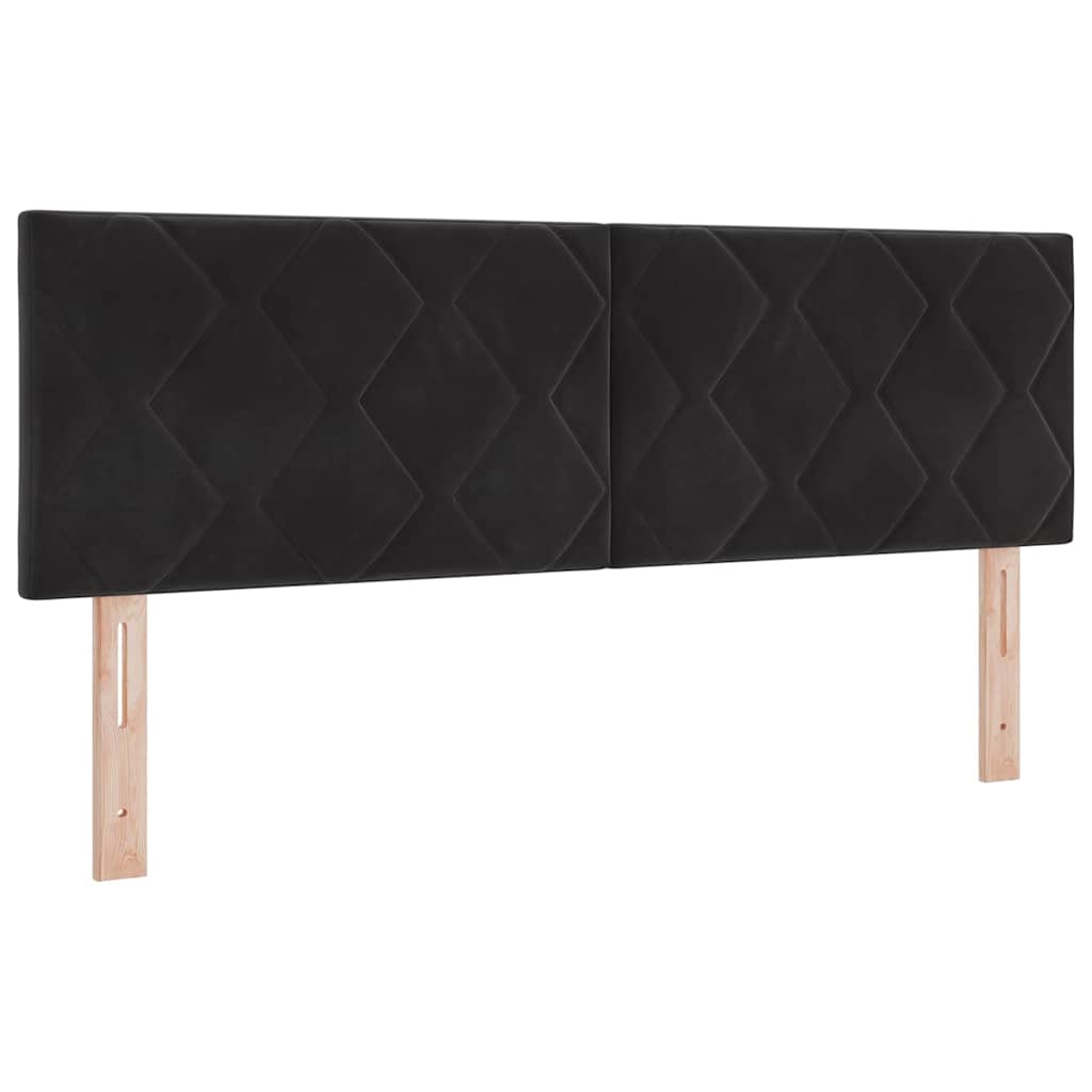 vidaXL LED Kopfteil Schwarz 144 cm Kunstleder