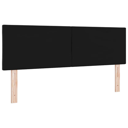 vidaXL LED Kopfteil Schwarz 144 cm Kunstleder
