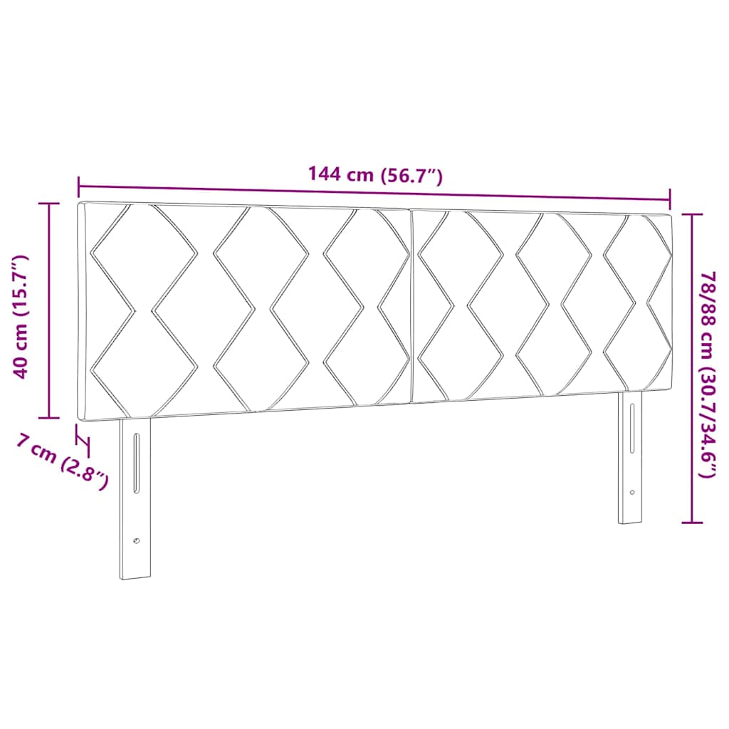 vidaXL LED Kopfteil Schwarz 144 cm Kunstleder