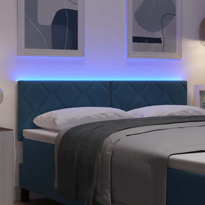 vidaXL LED Kopfteil Dunkelblau 160 cm Kunstleder