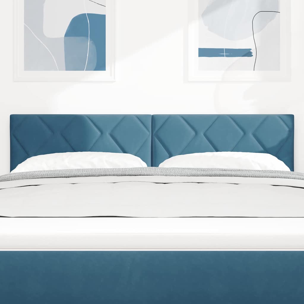 vidaXL LED Kopfteil Dunkelblau 160 cm Kunstleder