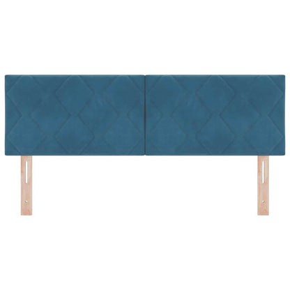 vidaXL LED Kopfteil Dunkelblau 160 cm Kunstleder