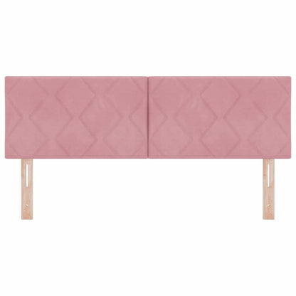 vidaXL LED Kopfteil Rosa 160 cm Kunstleder
