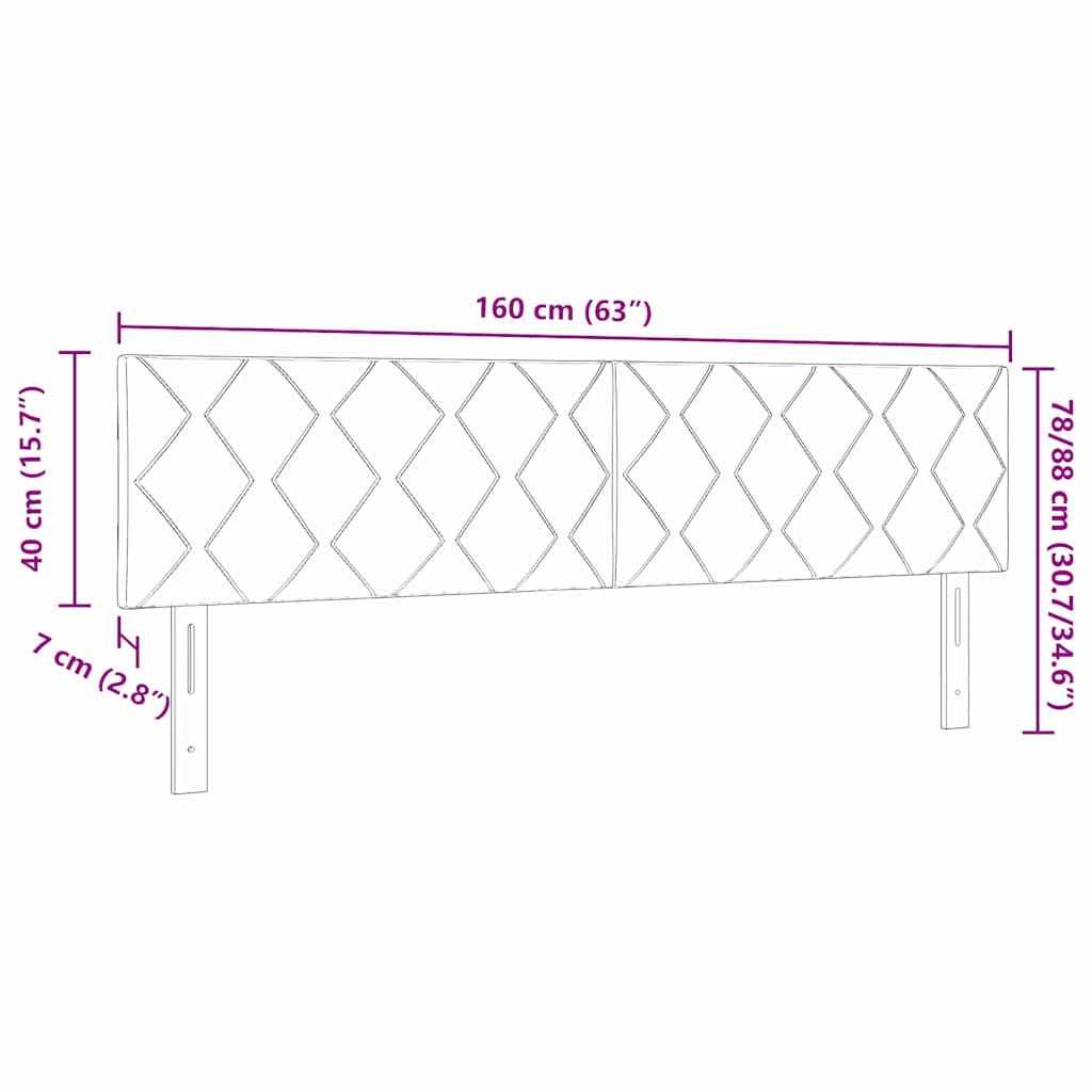 vidaXL LED Kopfteil Rosa 160 cm Kunstleder
