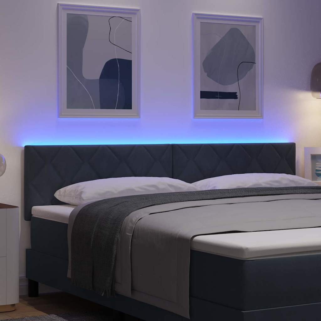 vidaXL LED Kopfteil Dunkelgrau 180 cm Kunstleder