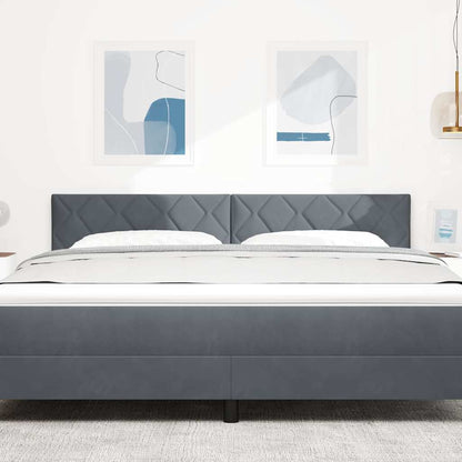 vidaXL LED Kopfteil Dunkelgrau 180 cm Kunstleder
