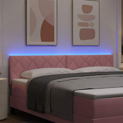 vidaXL LED Kopfteil Rosa 180 cm Kunstleder