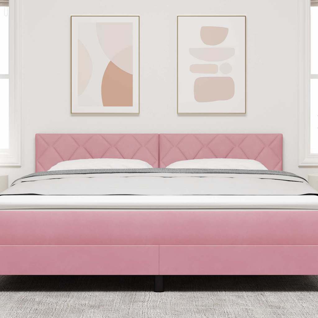 vidaXL LED Kopfteil Rosa 180 cm Kunstleder
