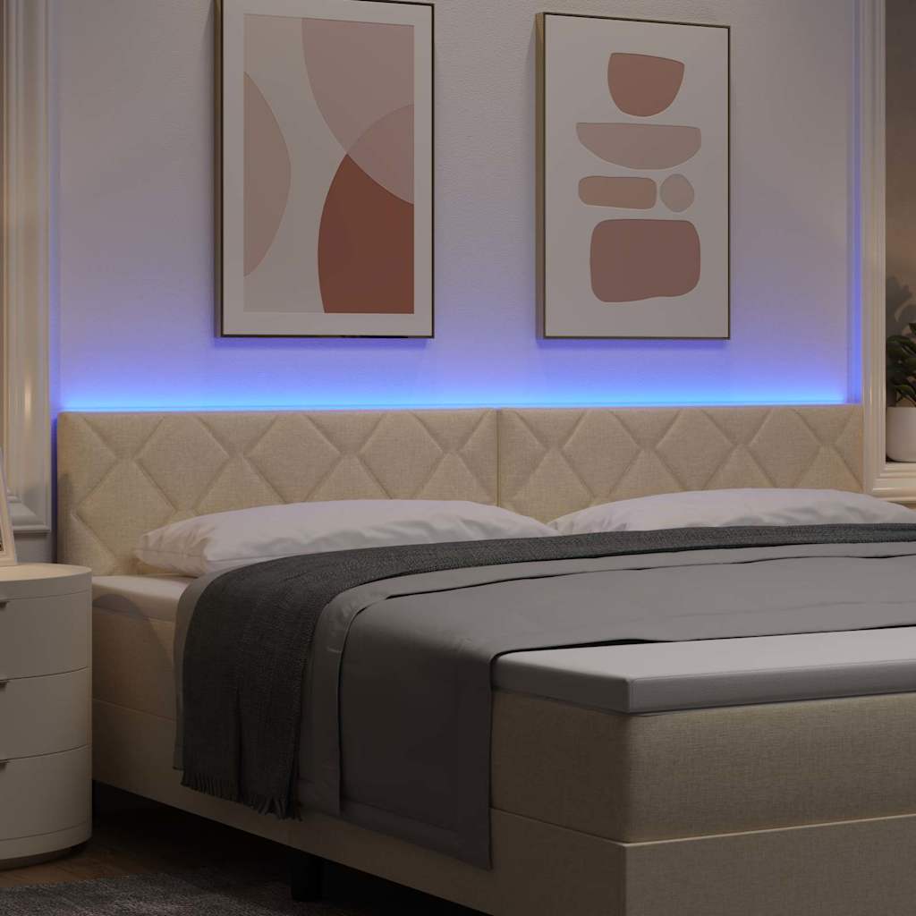 vidaXL Kopfteil Creme 200 cm Stoff