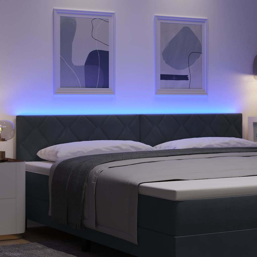 vidaXL LED Kopfteil Dunkelgrau 200 cm Kunstleder