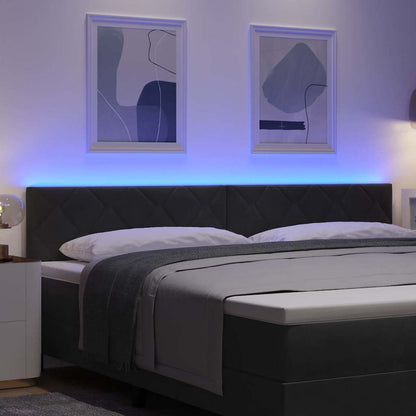 vidaXL LED Kopfteil Schwarz 200 cm Kunstleder